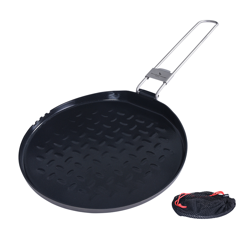 Camping Cooking Plate - Boundless Voyage Titanium Frying Pan Nonstick