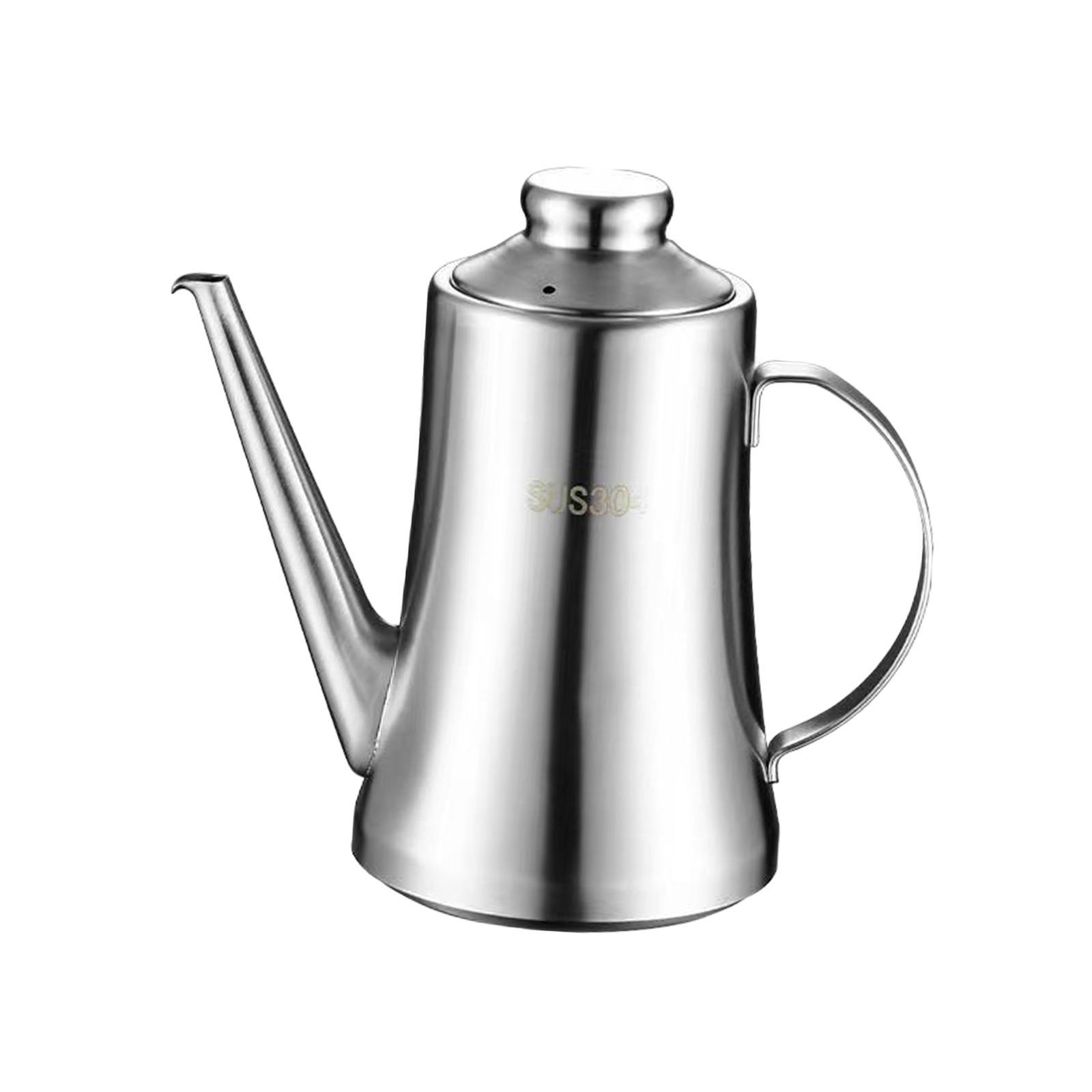 Camping Cooking Oil Container - Stainless Steel Oil Pot with Filter