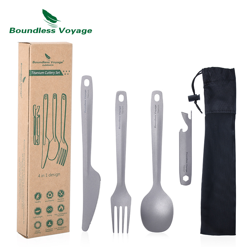Camping Cooking Cutlery Set - Boundless Voyage Utility Cutlery Set 4-Pieces