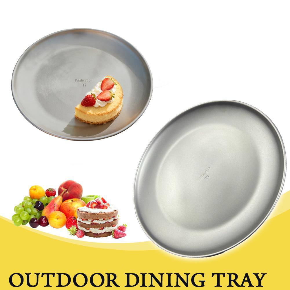 Camping Cooking Plate - 1/2Pcs Titanium Outdoor Camping Plate Ultralight