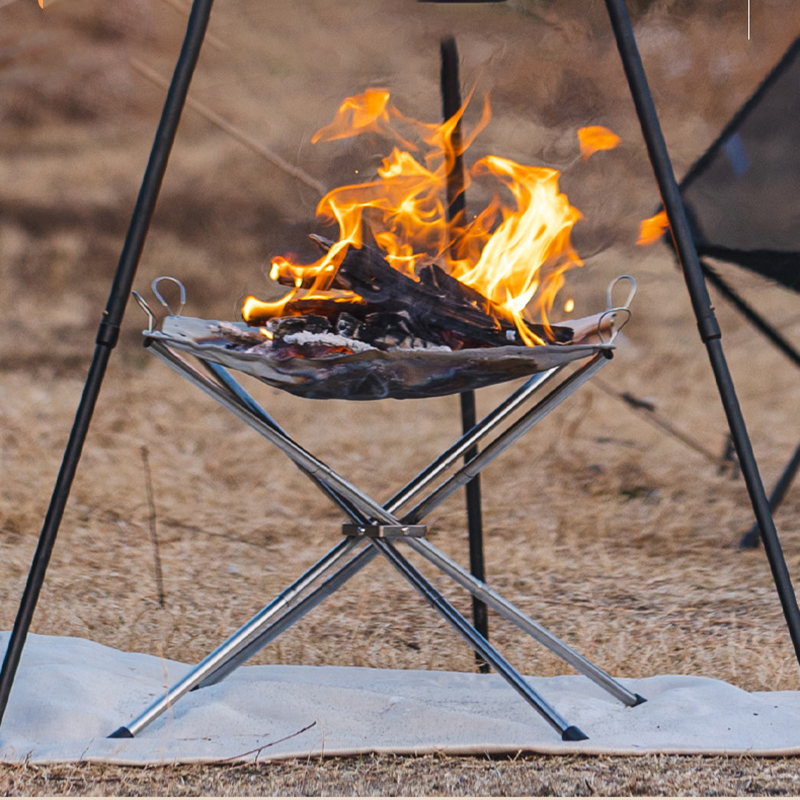 Camping Cooking Multi Tool - Camping Grills Firewood Stove Support Wooden