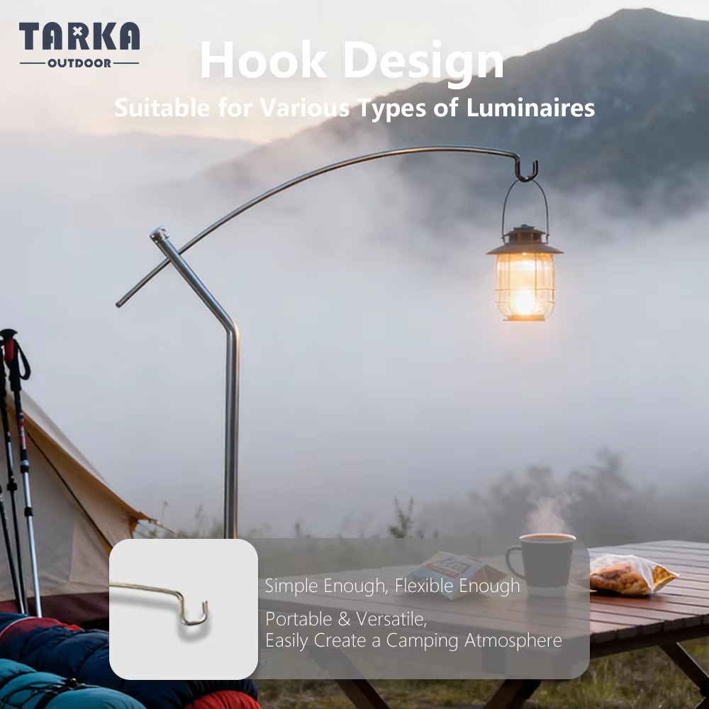 Camping Cooking Rack - TARKA Detachable Lantern Stand Adjustable Ultralight