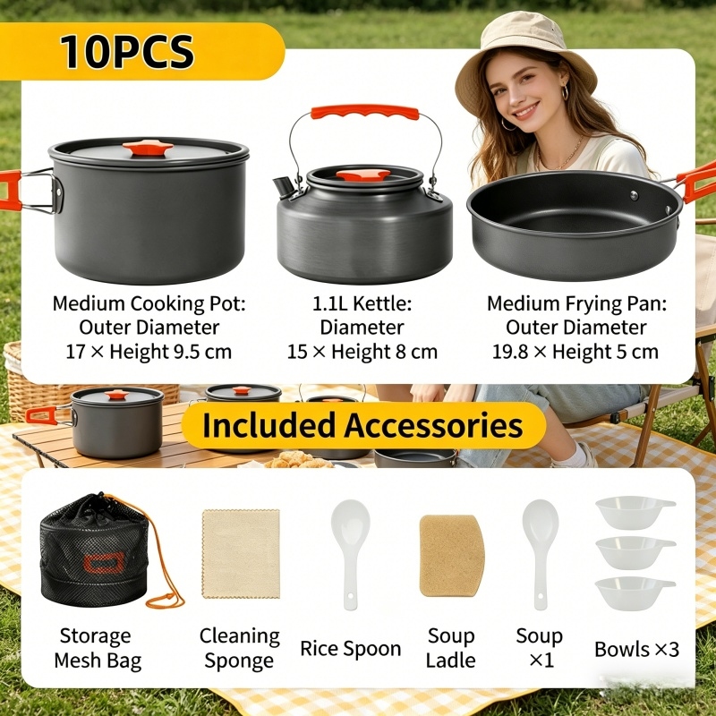 Camping Cooking Rack - Home Household Camping Cookware Set with