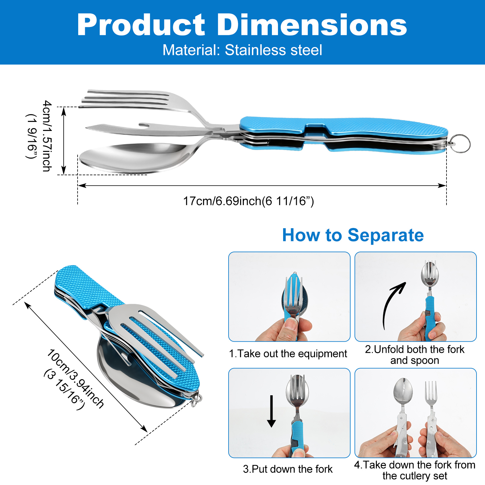 Multifunction 3 in 1 Camping U - đánh giá và giá Camping Cooking Cutlery Set
