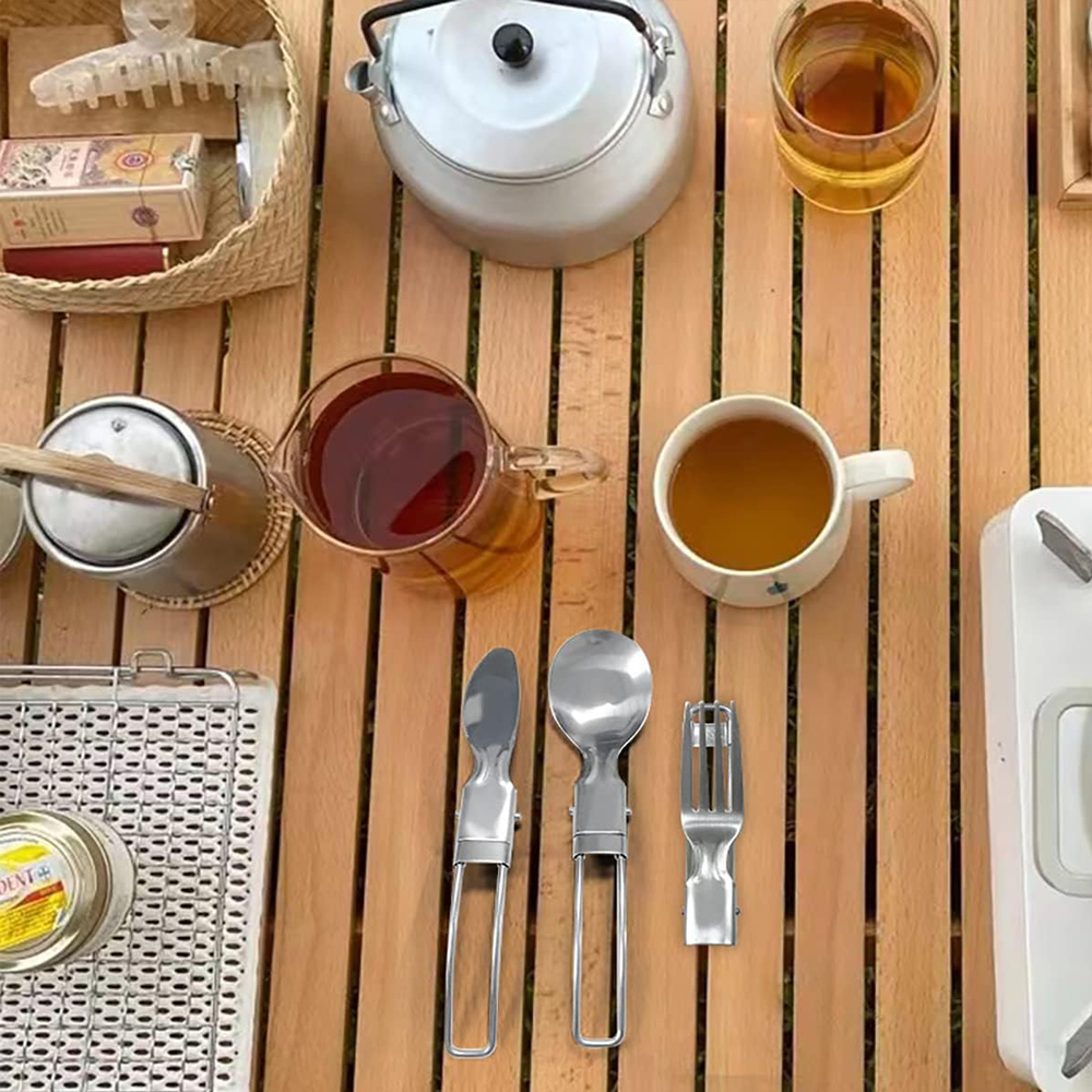 Camping Flatware Sets Stainles - đánh giá và giá Camping Cooking Cutlery Set