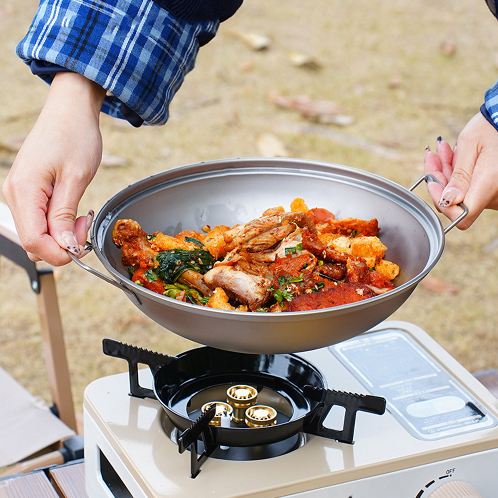 Titanium Wok Pan with Lid Doub - đánh giá và giá Campfire Cooking Anime