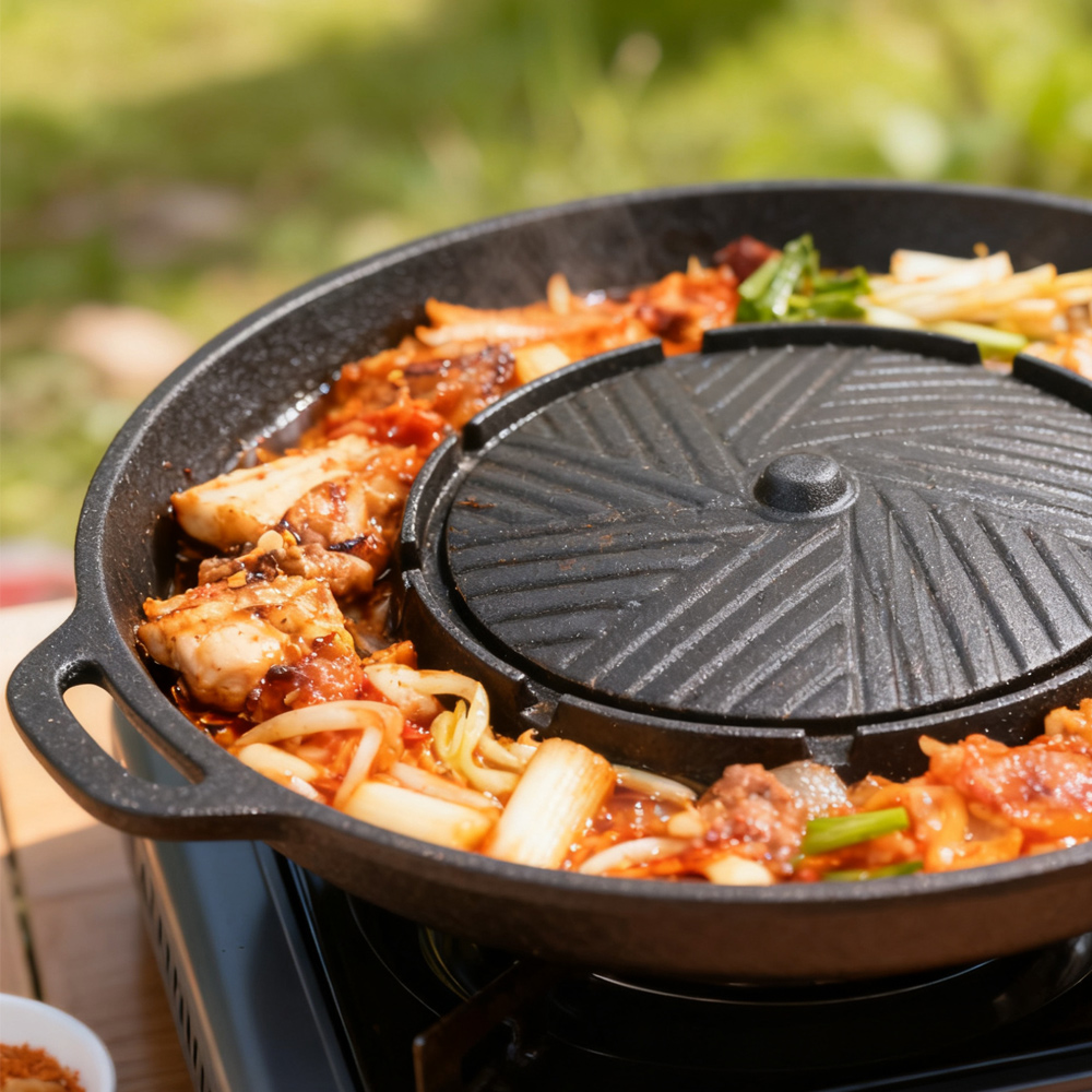 KOSUN Korean BBQ Grill Pan 2 i - đánh giá và giá Camping Cooking Plate