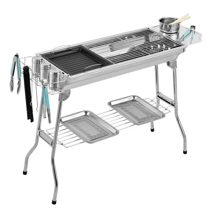 Large Stainless Steel BBQ Gril - đánh giá và giá Camp Grill Portable Folding