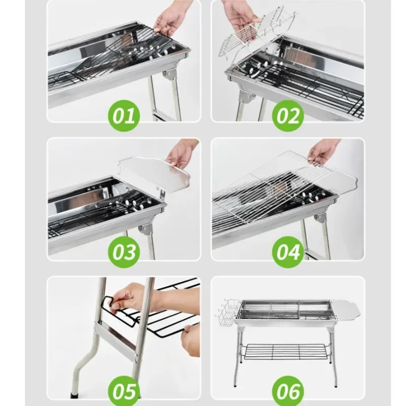 Large Stainless Steel BBQ Gril - đánh giá và giá Camp Grill Portable Folding