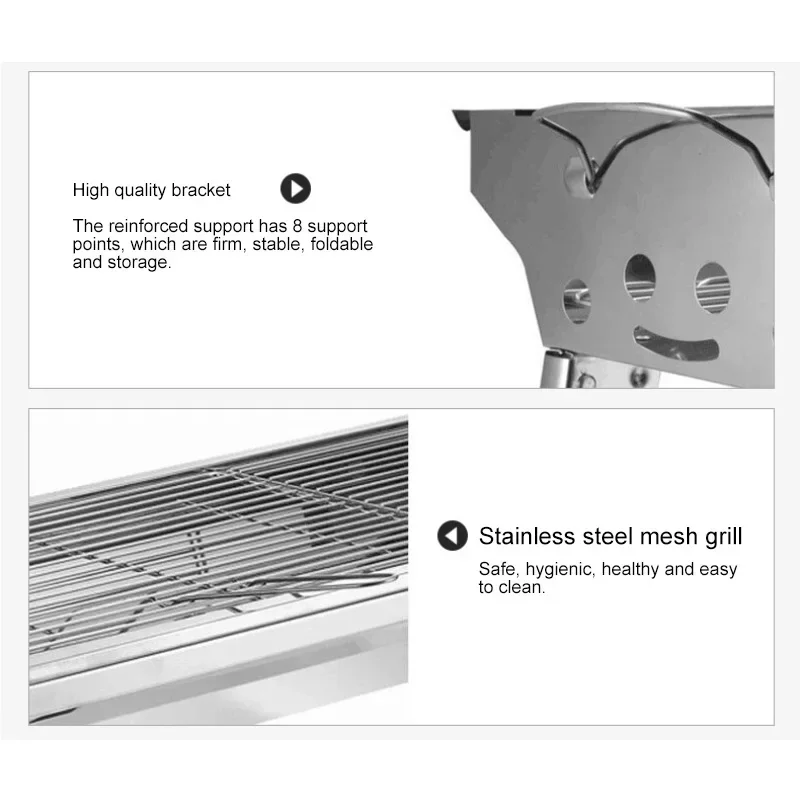 Large Stainless Steel BBQ Gril - đánh giá và giá Camp Grill Portable Folding