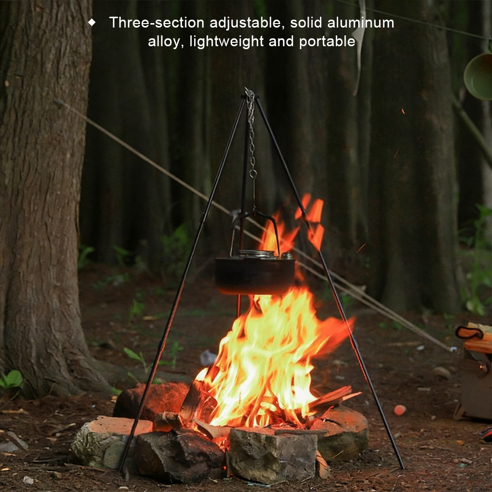 1Pc Outdoor Bonfire Tripod Cam - đánh giá và giá Camping Cooking Multi Tool