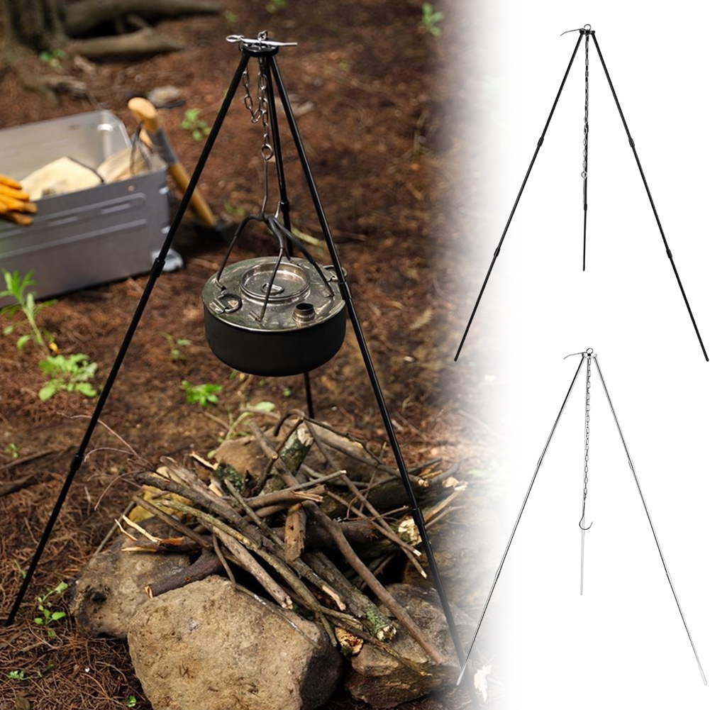 1Pc Outdoor Bonfire Tripod Cam - đánh giá và giá Camping Cooking Multi Tool