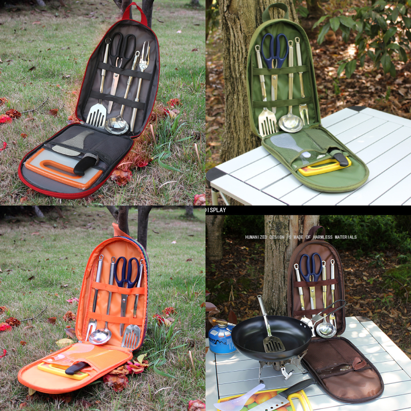 7pcs Camping Kitchen Utensil S - đánh giá và giá Camping Cooking Cutlery Set