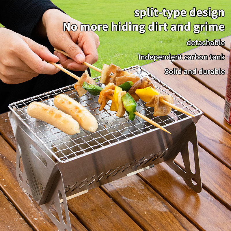 Portable Folding Stainless Ste - đánh giá và giá Camp Grill Portable Folding