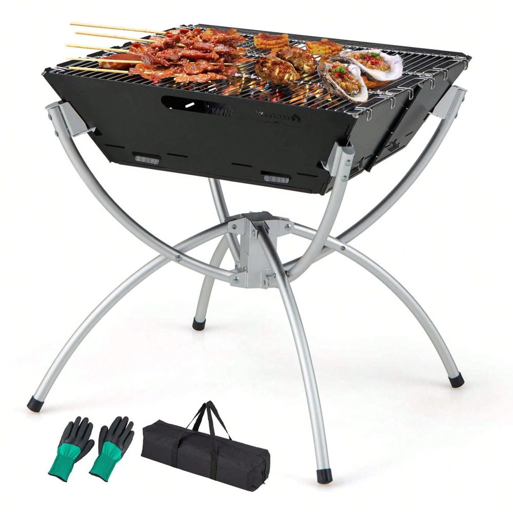 3In1 Portable Charcoal Grill F - đánh giá và giá Camp Grill Portable Folding