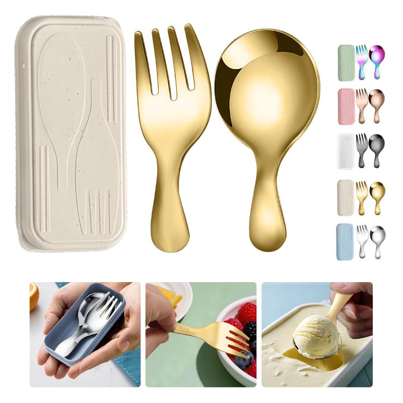 Stainless Steel Tableware Set  - đánh giá và giá Camping Cooking Cutlery Set