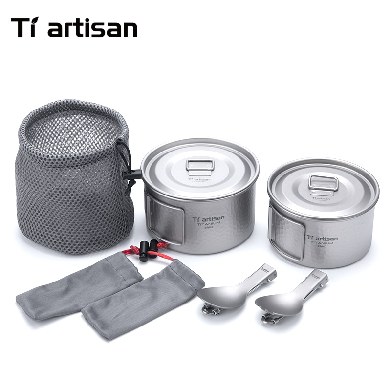 Tiartisan Titanium 4Pcs Cookwa - đánh giá và giá Camping No Cooking Meals