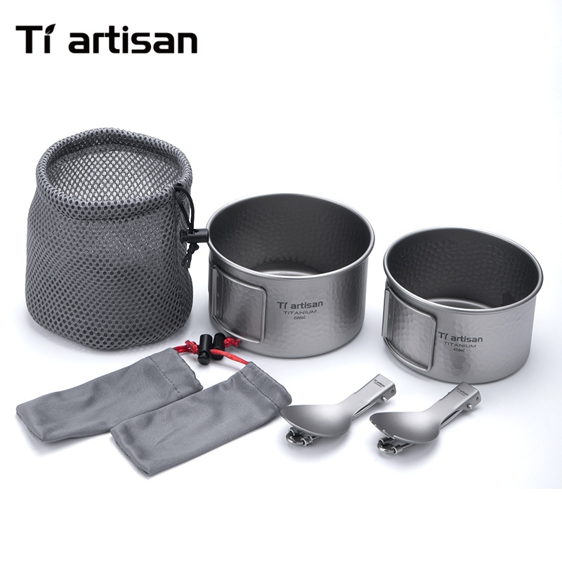Tiartisan Titanium 4Pcs Cookwa - đánh giá và giá Camping No Cooking Meals