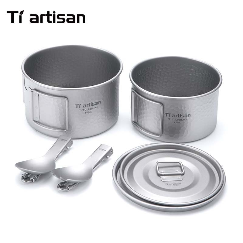 Tiartisan Titanium 4Pcs Cookwa - đánh giá và giá Camping No Cooking Meals