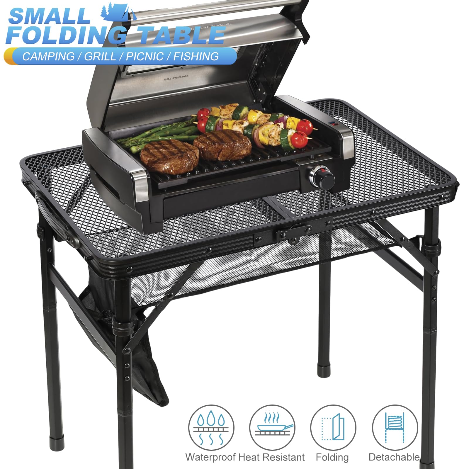 Portable Folding Mesh Grill Ta - đánh giá và giá Camp Grill Portable Folding