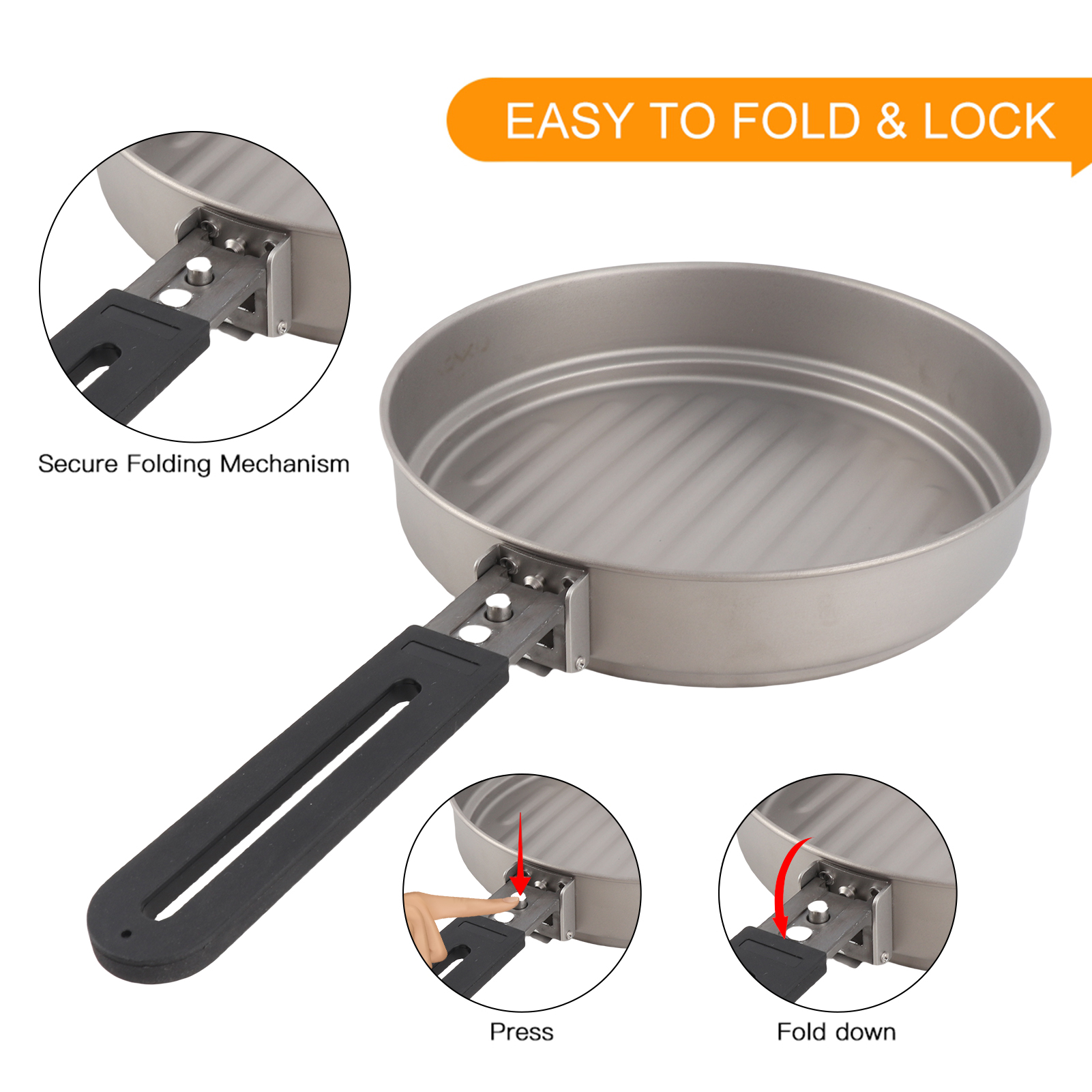 Lixada 1100ml Titanium Fry Pan - đánh giá và giá Campfire Cooking Anime