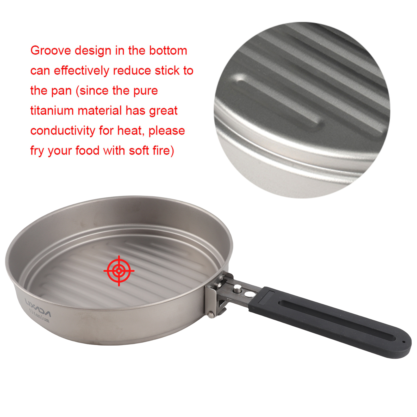 Lixada 1100ml Titanium Fry Pan - đánh giá và giá Campfire Cooking Anime