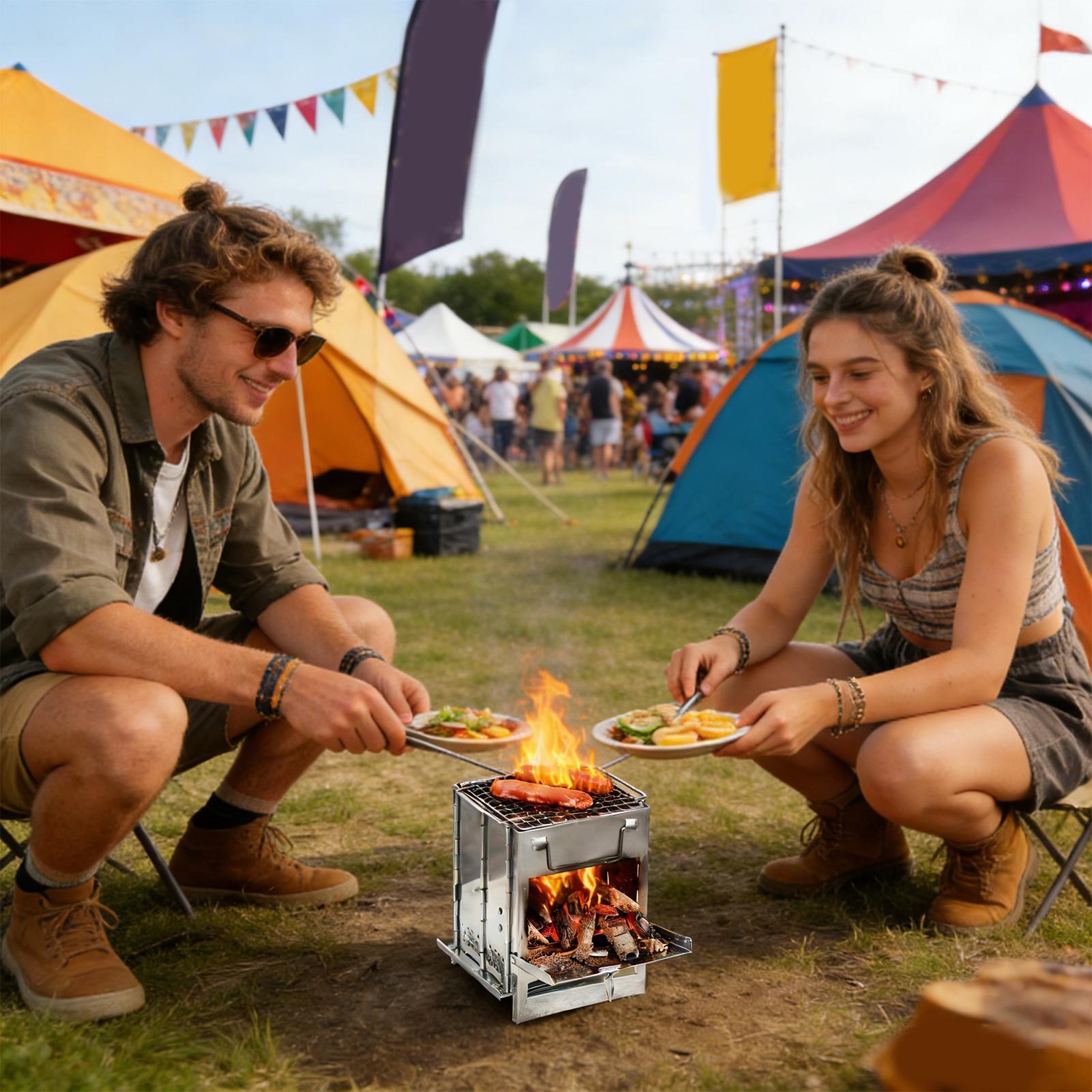 Portable Camping Stove Stainle - đánh giá và giá Camping No Cooking Meals