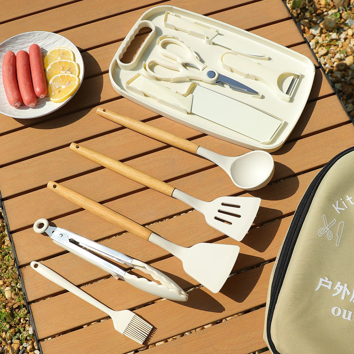 Portable Outdoor Picnic Set Kn - đánh giá và giá Camping Cooking Cutlery Set
