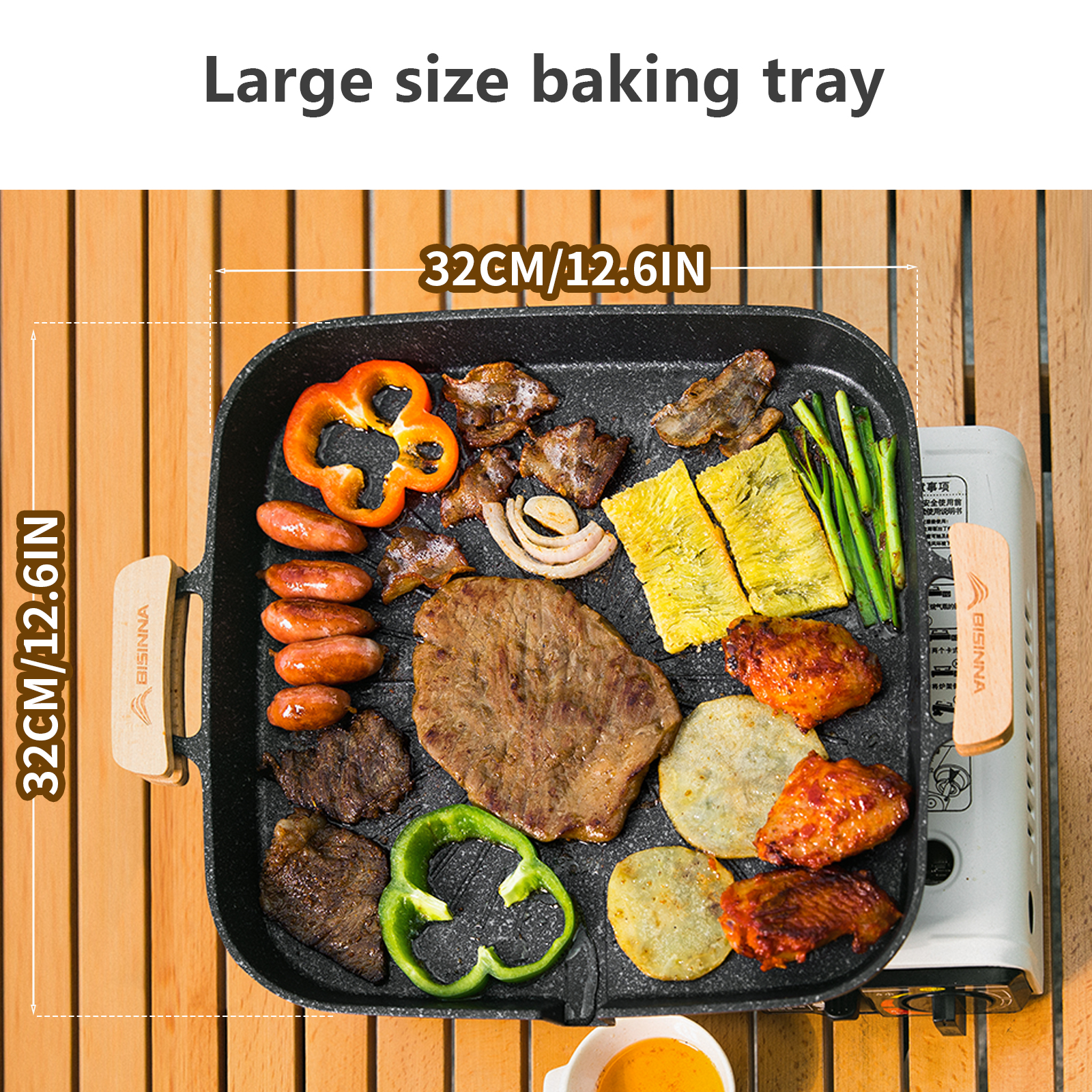 BISINNA Square BBQ Grill Pan N - đánh giá và giá Camping Cooking Plate