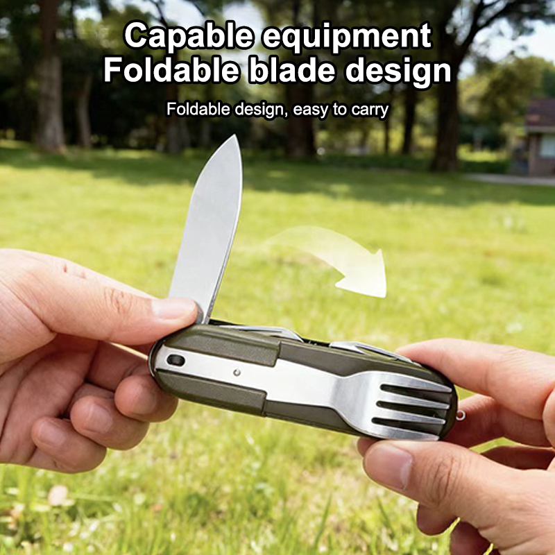 New Stainless Steel 7 In 1 Cam - đánh giá và giá Camping Cooking Cutlery Set