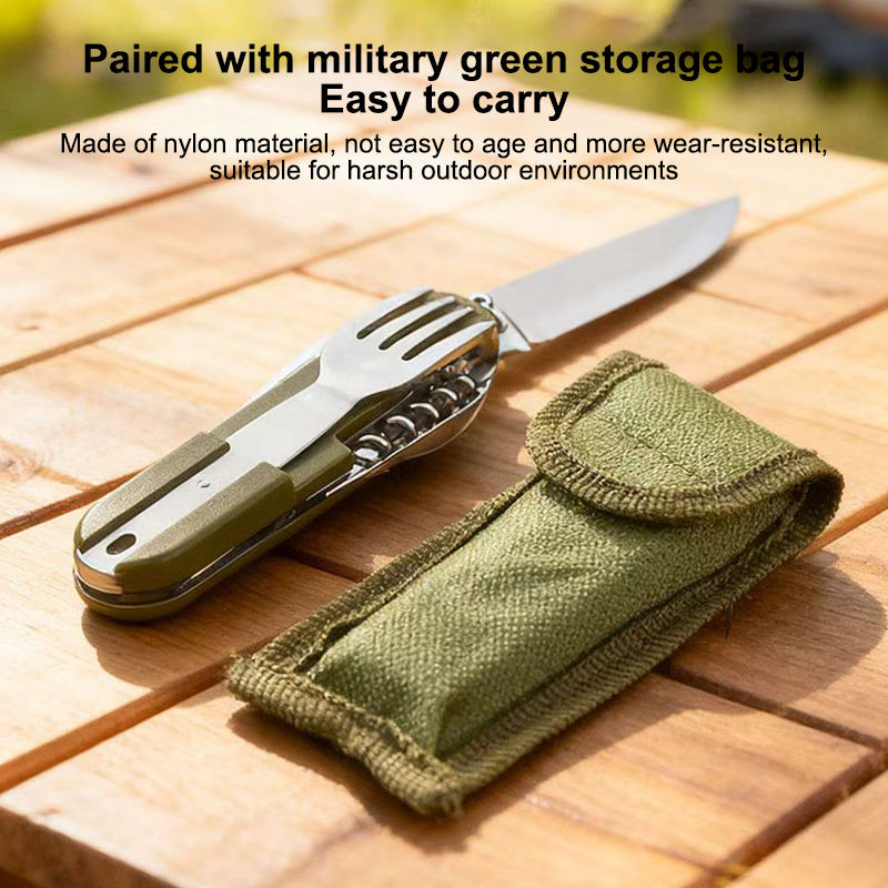New Stainless Steel 7 In 1 Cam - đánh giá và giá Camping Cooking Cutlery Set