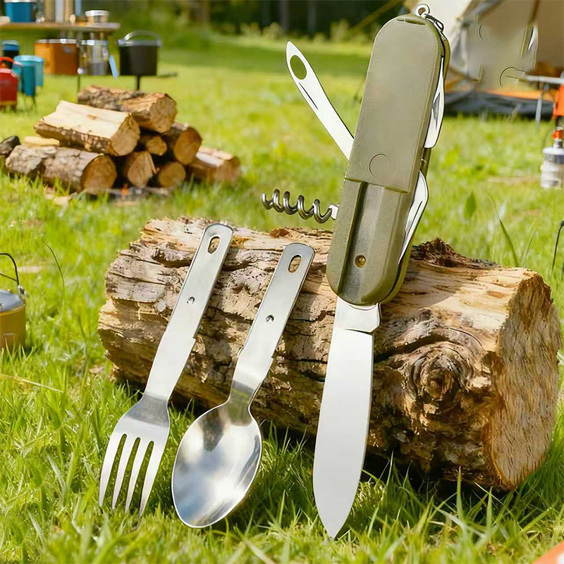 New Stainless Steel 7 In 1 Cam - đánh giá và giá Camping Cooking Cutlery Set