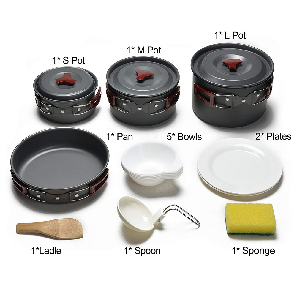 Outdoor Camping Cookware Kit N - đánh giá và giá Campfire Cooking Anime