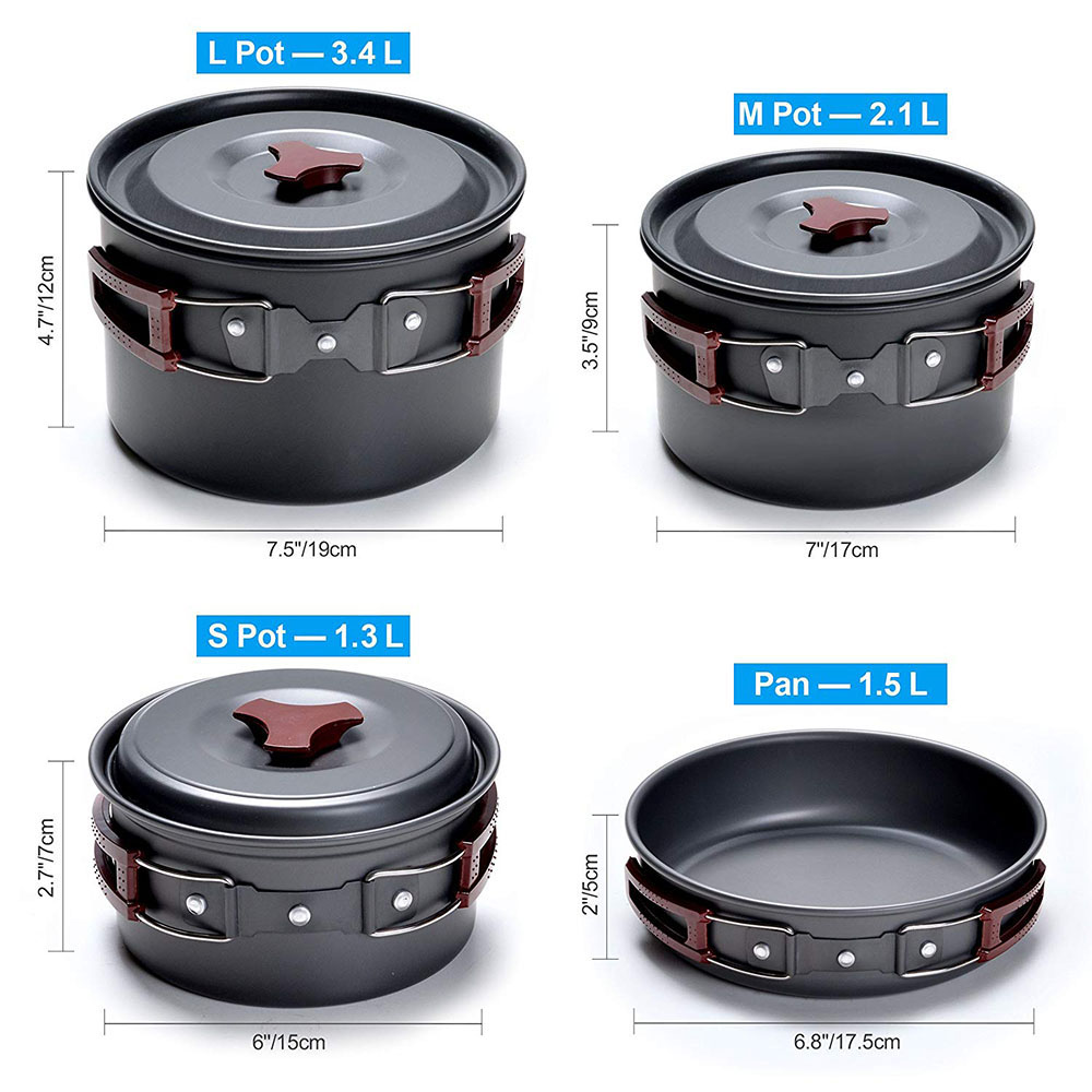 Outdoor Camping Cookware Kit N - đánh giá và giá Campfire Cooking Anime