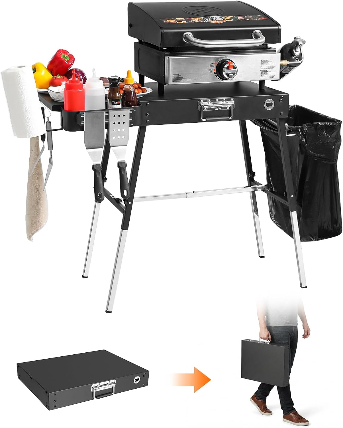 Outdoor Folding Grill Table, A - đánh giá và giá Camp Grill Portable Folding