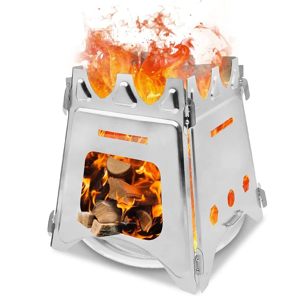 Portable Camping Wood Stove wi - đánh giá và giá Camping Cooking Grate