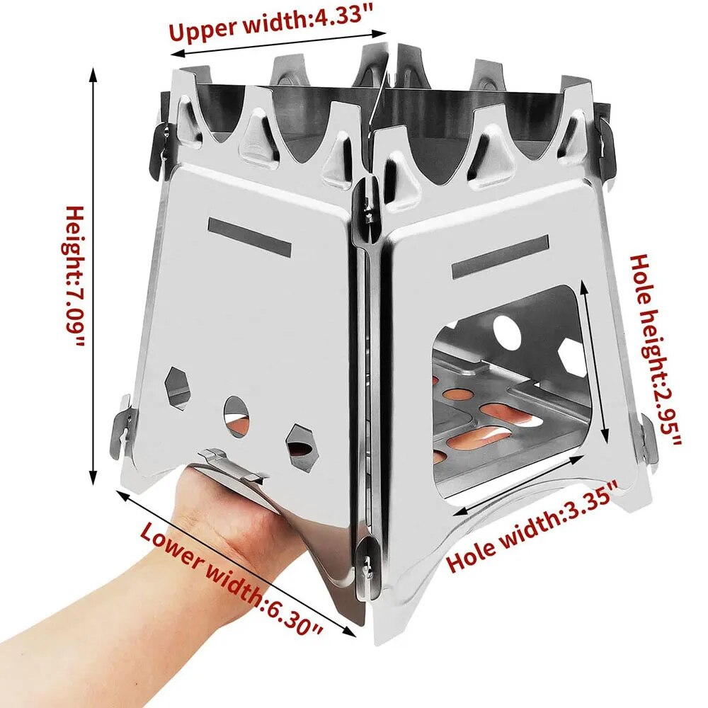 Portable Camping Wood Stove wi - đánh giá và giá Camping Cooking Grate