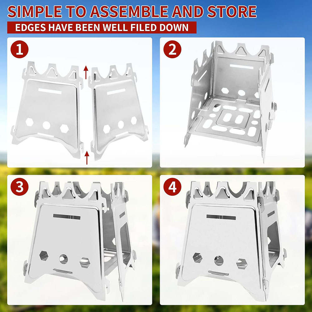 Portable Camping Wood Stove wi - đánh giá và giá Camping Cooking Grate