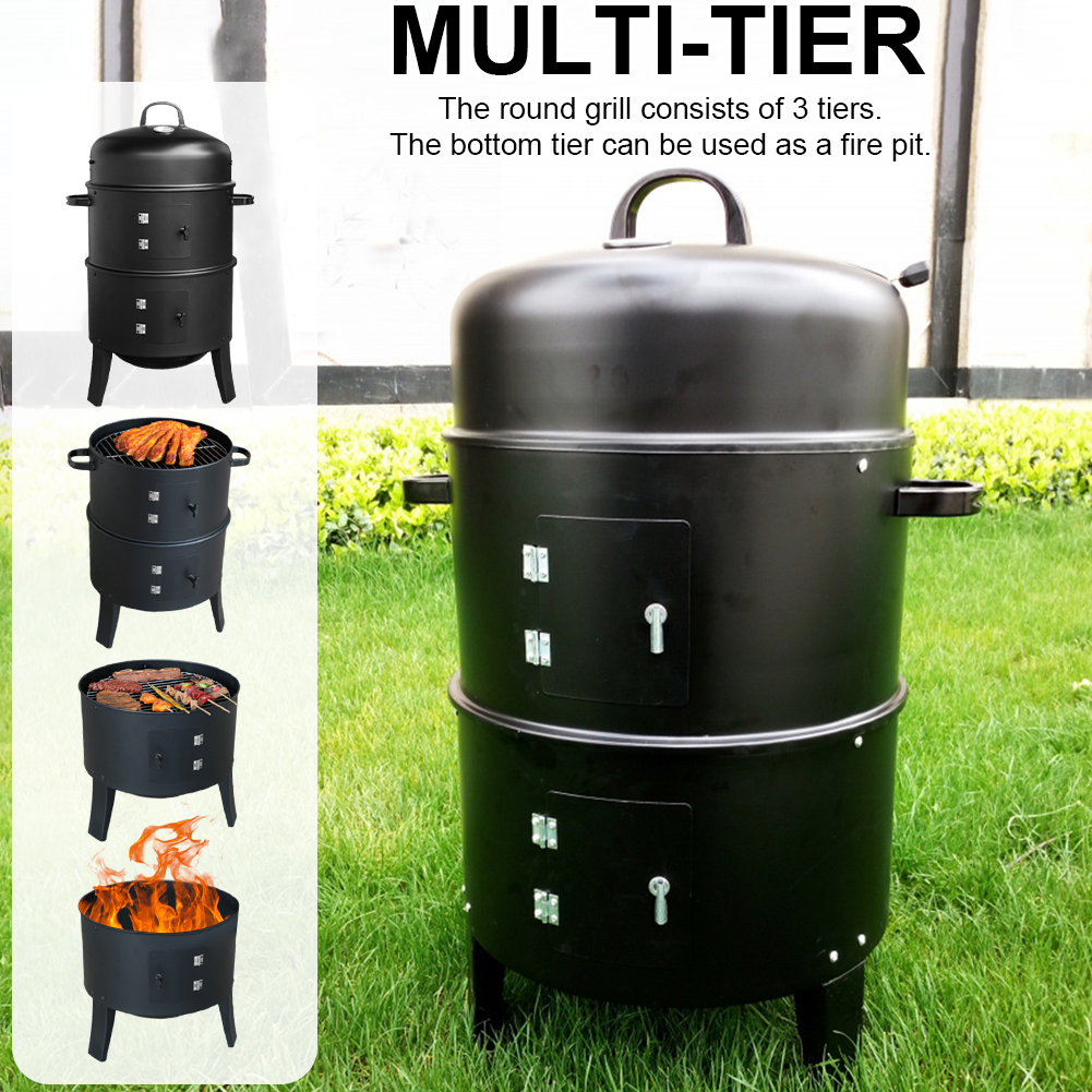 Vertical Charcoal Smoker with  - đánh giá và giá Camping Cooking Multi Tool