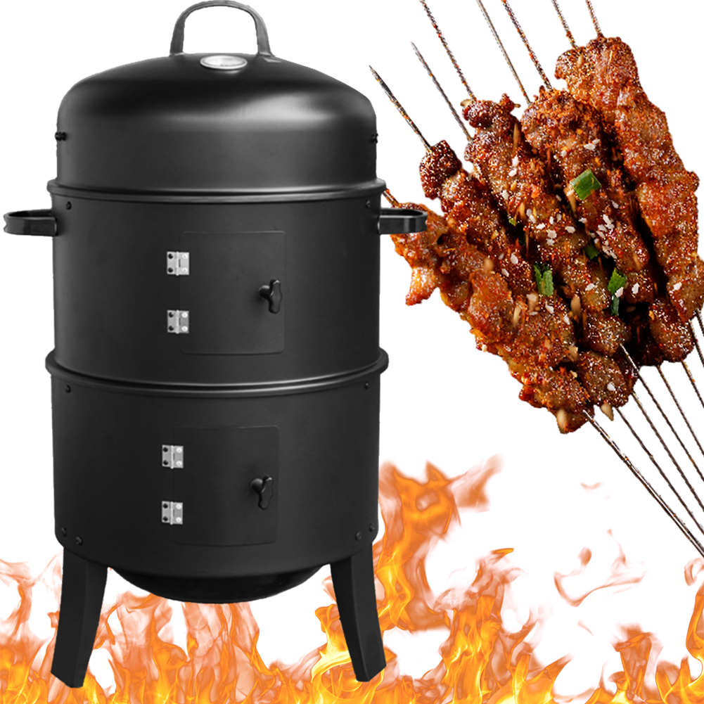 Vertical Charcoal Smoker with  - đánh giá và giá Camping Cooking Multi Tool