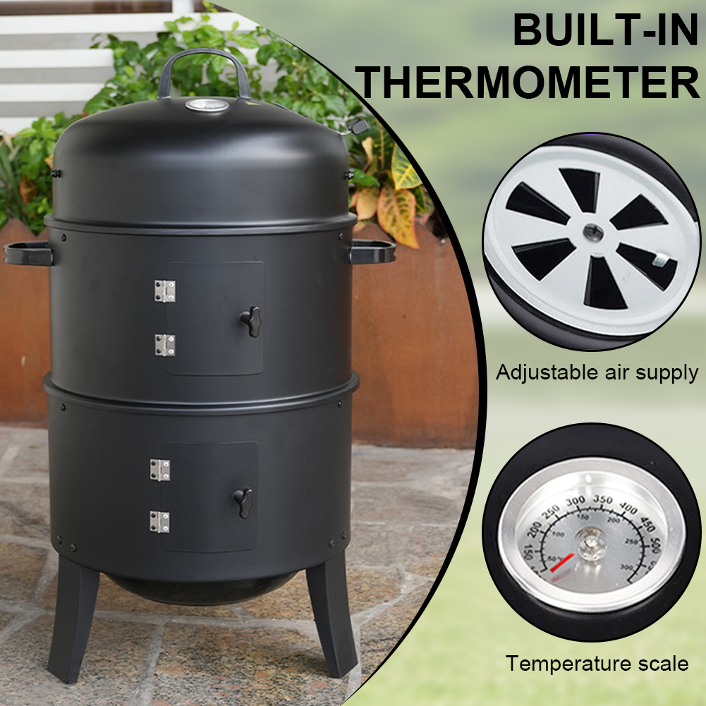 Vertical Charcoal Smoker with  - đánh giá và giá Camping Cooking Multi Tool